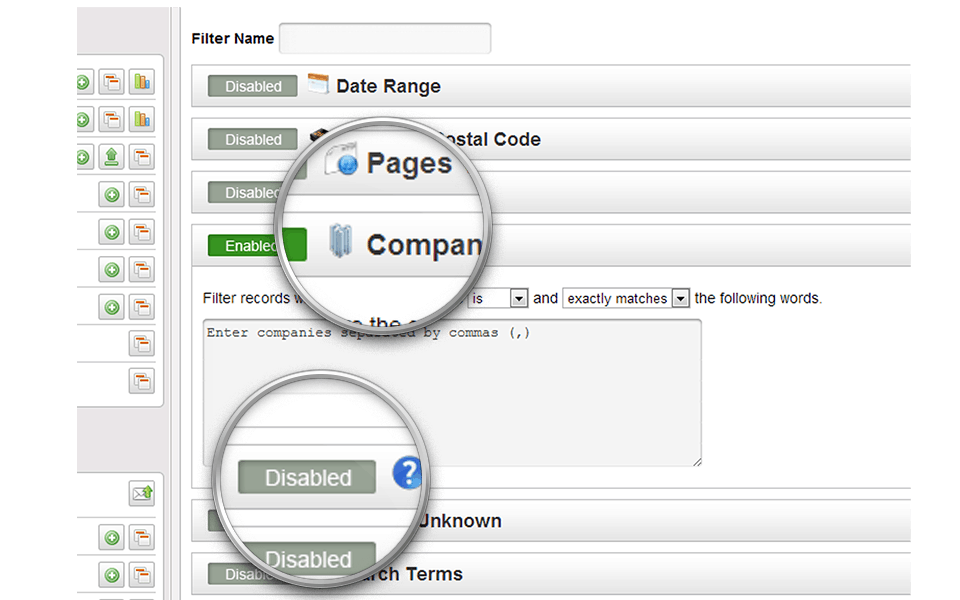 Setup Unique Filters