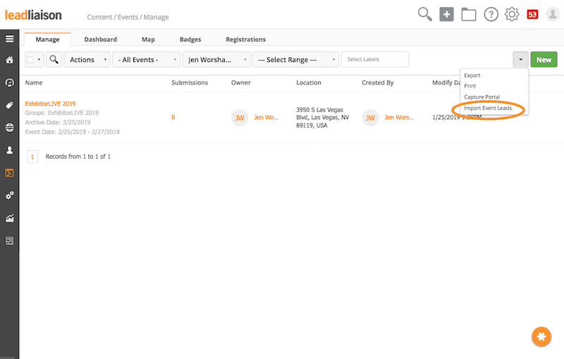Import Event Leads