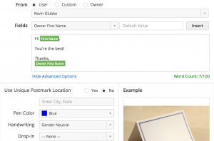 Insert Custom Fields into Handwritten Letter